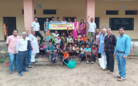 बच्चों ने किया  वृक्षारोपण