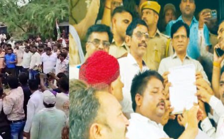 प्रधान सीता गुर्जर के निलंबन का  विरोध