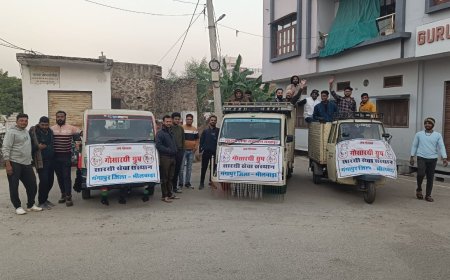 निराश्रित गोवंश को  1100 किलो लापसी जिमाई