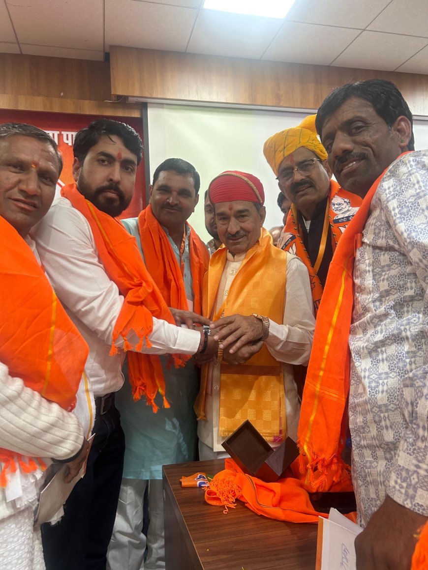 भाजपा के नवनिर्वाचित प्रदेश अध्यक्ष  का ओबीसी मोर्चा भीलवाड़ा ने किया सम्मान।