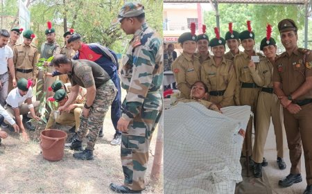 एनसीसी सीएटीसी शिविर में रक्तदान शिविर आयोजन