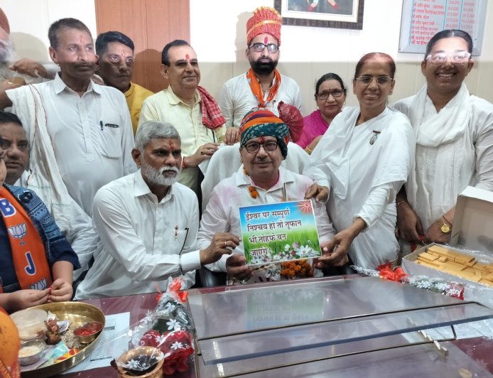 रायसिंहनगर नगरपालिका में इतिहास रचते हुए मनीष मोहन कौशल ने पुनः संभाला अध्यक्ष पद का कार्यभार