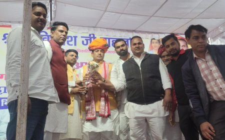 केबिनेट मंत्री अविनाश गहलोत का भीलवाड़ा आगमन पर  किया भव्य स्वागत।