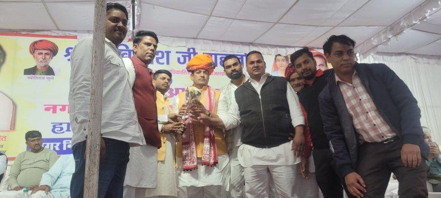 केबिनेट मंत्री अविनाश गहलोत का भीलवाड़ा आगमन पर  किया भव्य स्वागत।