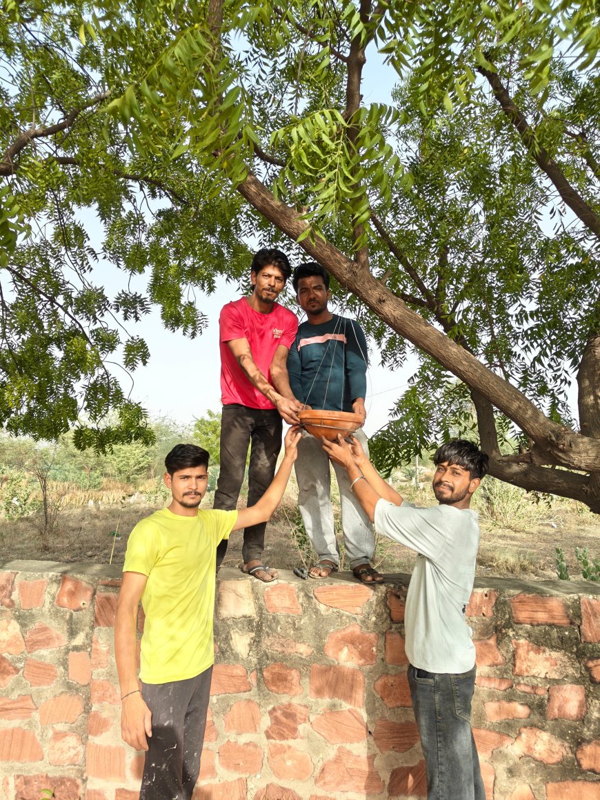 जन्मदिन पर अनूठी पहल: पक्षियों के लिए लगाए परिंडे