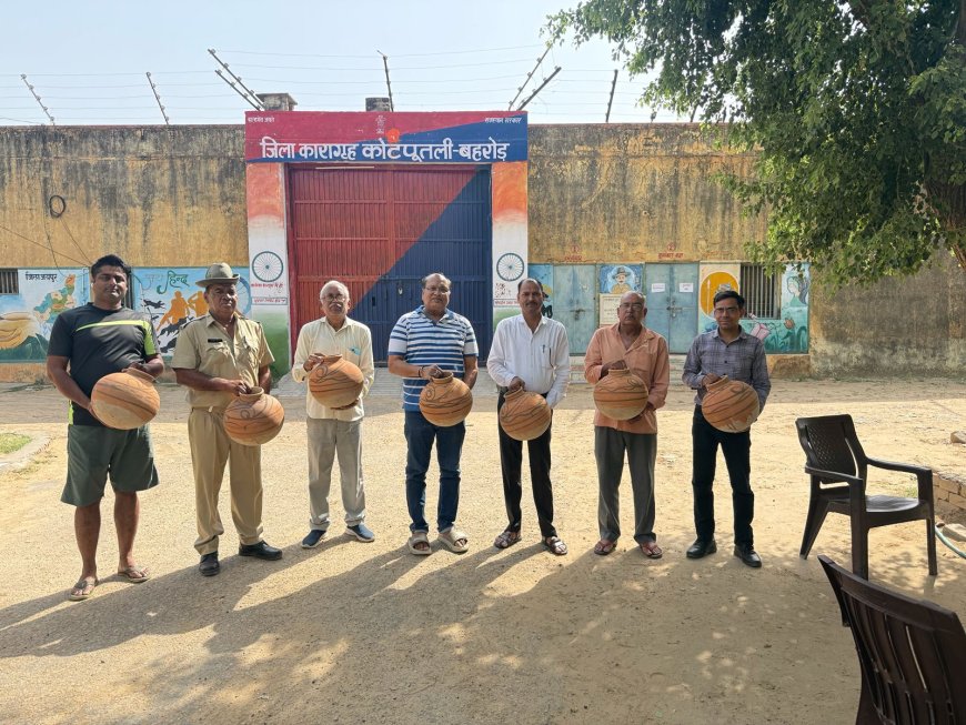 वंदे गंगा जल संरक्षण जन अभियान के तहत जिला कारागार में लगाए परिंडे और मटके