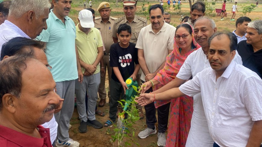 विश्व पर्यावरण दिवस के अवसर पर जिला खेल स्टेडियम में छायादार पेड़ों के पौधे लगाए गए